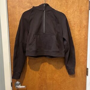 Lululemon Scuba Cropped Half Zip Espresso XS/S